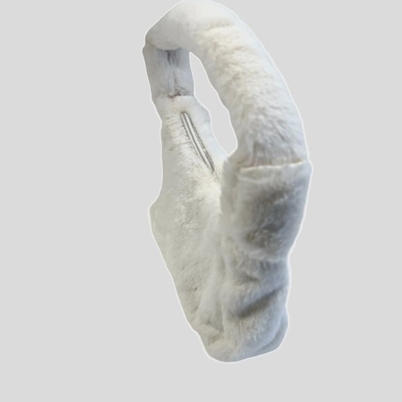 Fluffy Soft Furry Plush Shoulder Mini Hobo Handbag - NWT - Winter White - Picture 6 of 10